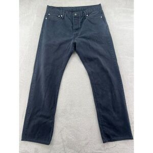 Levis 501 Mens Jeans 36x32 Black Button Fly Straight Leg